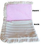 Luxurious Plush Pet Blanket Pink Chevron 1/2 Size