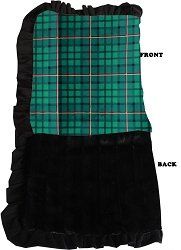 Luxurious Plush Pet Blanket Green Plaid Full Size