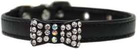 Bow-dacious Crystal Dog Collar Black Size 12