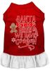 Santa, We Have Cookies Screen Print Dog Dress Red with White Med