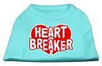 Heart Breaker Screen Print Shirt Aqua XS