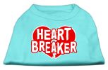 Heart Breaker Screen Print Shirt Aqua XL