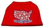 God Bless USA Screen Print Shirts Red XL