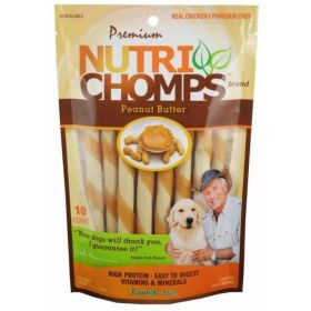 Nutri Chomps Mini Twist Dog Treat Peanut Butter Flavor (Count: 10)