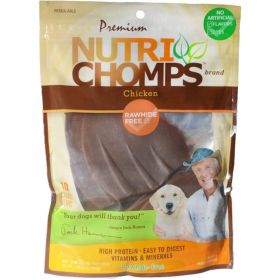 Nutri Chomps Pig Ear Shaped Dog Treat Chicken Flavor (Count: 10)