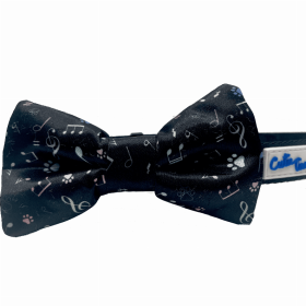 Cutie Ties Dog Bow Tie (Color: Music Notes/Black, size: One Size)