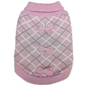 Fashion Pet Pretty in Plaid Dog Sweater (Color: Pink, size: XX-Small)