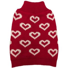 Fashion Pet All Over Hearts Dog Sweater (size: X-Small)