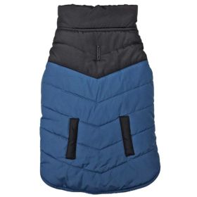 Fashion Pet Reversible Color Block Puffer Dog Jacket (Color: Blue, size: medium)