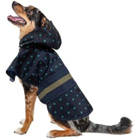 Fashion Pet Polka Dot Dog Raincoat (Color: Navy, size: Snall)