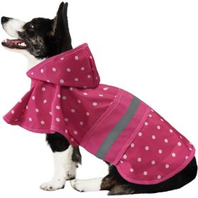 Fashion Pet Polka Dot Dog Raincoat (Color: Pink, size: X-Large)