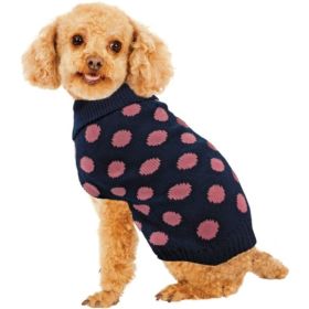 Fashion Pet Contrast Dot Dog Sweater (Color: Pink, size: medium)