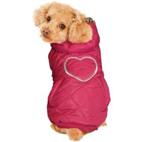 Fashion Pet Girly Puffer Dog Coat (Color: Pink, size: X-Small)