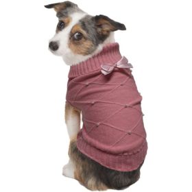 Fashion Pet Flirty Pearl Dog Sweater (Color: Pink, size: X-Small)