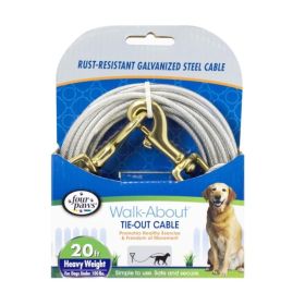 Four Paws Walk-About Tie-Out Cable Heavy Weight for Dogs (size: 20' Long  - Up ro 100 lbs)