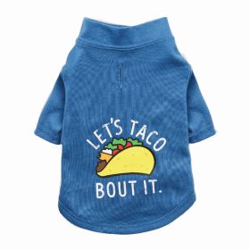 The Essential T-Shirt - Let's Taco Bout It (Color: Blueberry Blue, size: large)