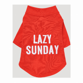 The Essential T-Shirt - LAZY SUNDAY (Color: Candy Apple, size: medium)