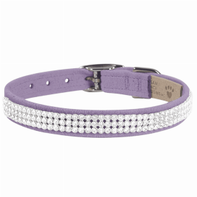 Susan Lanci Designs 3 Row Giltmore Crystals Collar (Color: French Lavender, size: large)