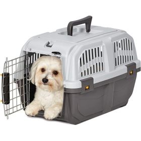 MidWest Skudo Travel Carrier Gray Plastic Dog Carrier (Color: Gray, size: X-Small)