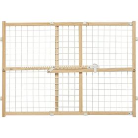 MidWest Wire Mesh Wood Presuure Mount Pet Safety Gate (size: 24" Tall)