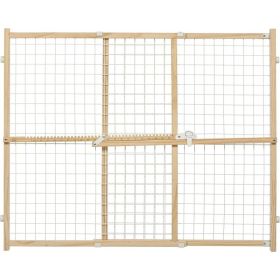 MidWest Wire Mesh Wood Presuure Mount Pet Safety Gate (size: 32" Tall)