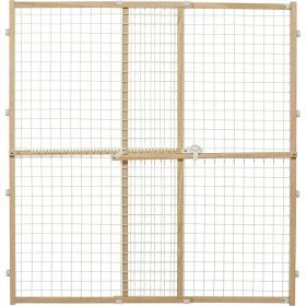 MidWest Wire Mesh Wood Presuure Mount Pet Safety Gate (size: 44" Tall)