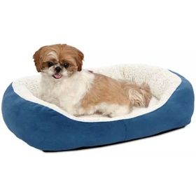 MidWest Quiet Time Boutique Cuddle Bed for Dogs (Color: Blue, size: small)