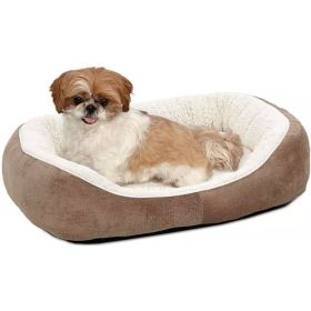 MidWest Quiet Time Boutique Cuddle Bed for Dogs (Color: Taupe, size: small)