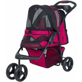 Petique Durable Pet Stroller (Color: Razzberry)