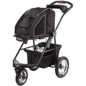 Petique 5-in-1 Pet Stroller Travel System (Color: Sunset Strip)