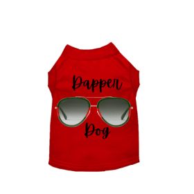 Designer Dapper Dog Tee (Color: Red, size: X Small)