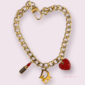 Dior-able Rhinestone Heart Charm Dog Necklace (size: medium)