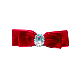 Luxurious Velvet Bow Hair Clip (Color: Red, size: )