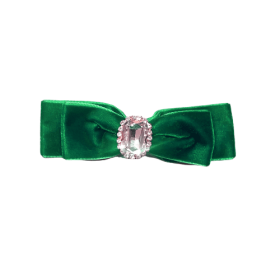 Luxurious Velvet Bow Hair Clip (Color: Green, size: )