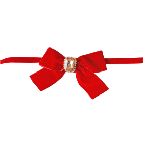 Luxurious Velvet Bow Necklace (Color: Red, size: )