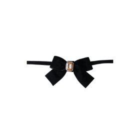 Luxurious Velvet Bow Necklace (Color: Black, size: )