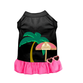 My CC Summer Vacay Dress (Color: BLACK W PINK RUFFLE, size: X Small)