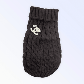 My Cozy Chewnel Knit Sweater (Color: Black, size: medium)