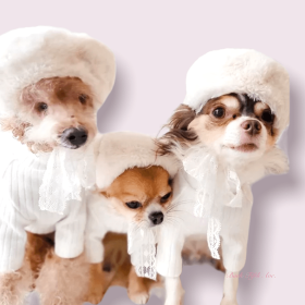 My Furry Beret (Color: Cream, size: small)