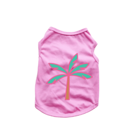 Palm Tree Tank Top (Color: Pink, size: X Small)