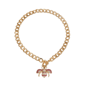 Pink Bee Toggle Necklace (size: medium)