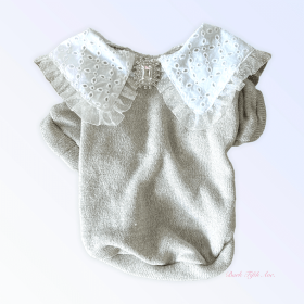 Princess Lace Lapel Sweater (size: small)