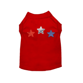 Red, White, & Blue Stars Tee/Dress (Color: Red, size: X Small)