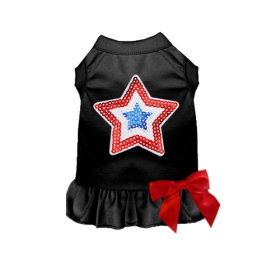 Sequin Star Dress/Tee (Color: Black, size: X Small)