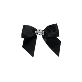 Skull Studded Hair Bow (Color: Black, size: )