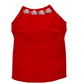 Skull Studded Tee (Color: Red, size: X Small)