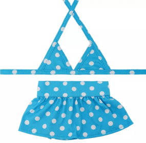 Bark Fifth Ave. Bikini Set (Color: Blue Polka Dot, size: X Small)