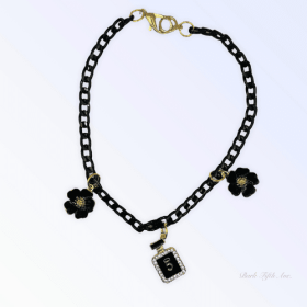 Black & Gold NO. 5 - 3 Charm Necklace (size: medium)