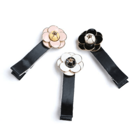 Camellia Hair Clips (Color: Black, size: )