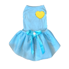 Chenille Heart Dress (Color: YELLOW HEART, size: small)